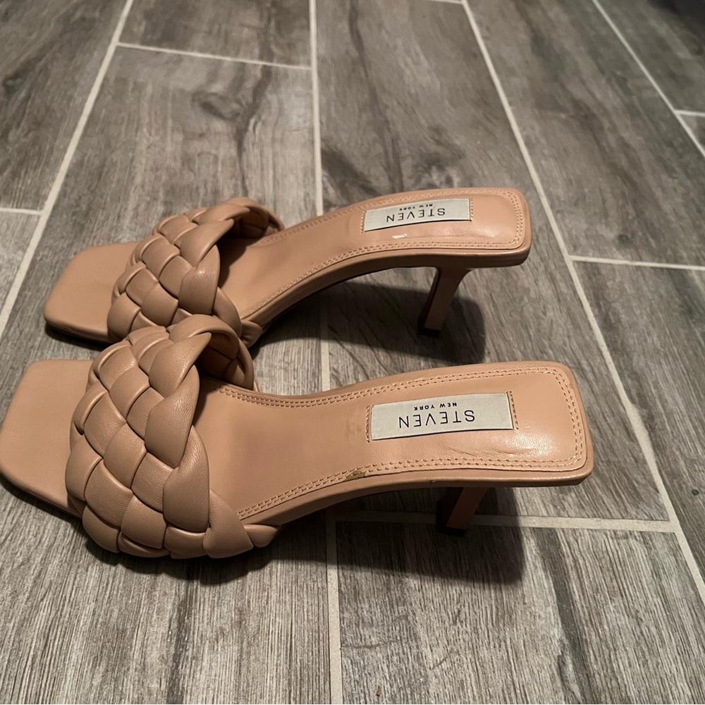 Seven by steve madden Women's Tan Braided Heeled Sandals